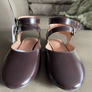 Time and Tru Brown Strappy Mary Jane Shoes